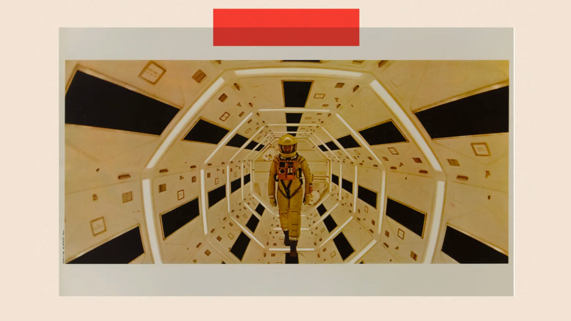 astronaut walking in black and yellow background