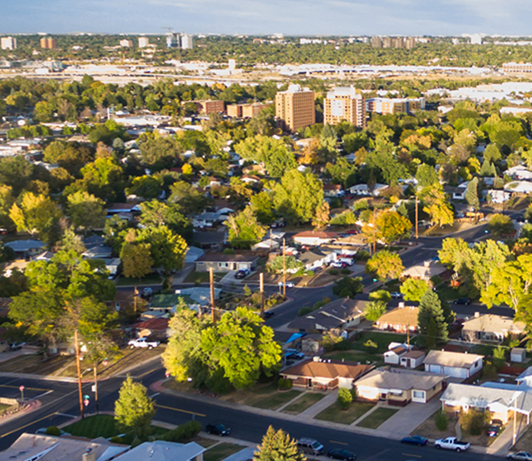 An arial view of a town