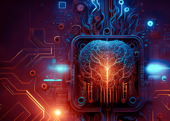 A view of printed circuit board from top